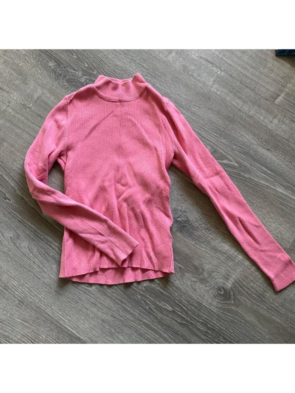 Pink mock neck long sleeve top
